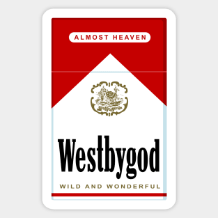 West by god Virginia smokes package Sticker